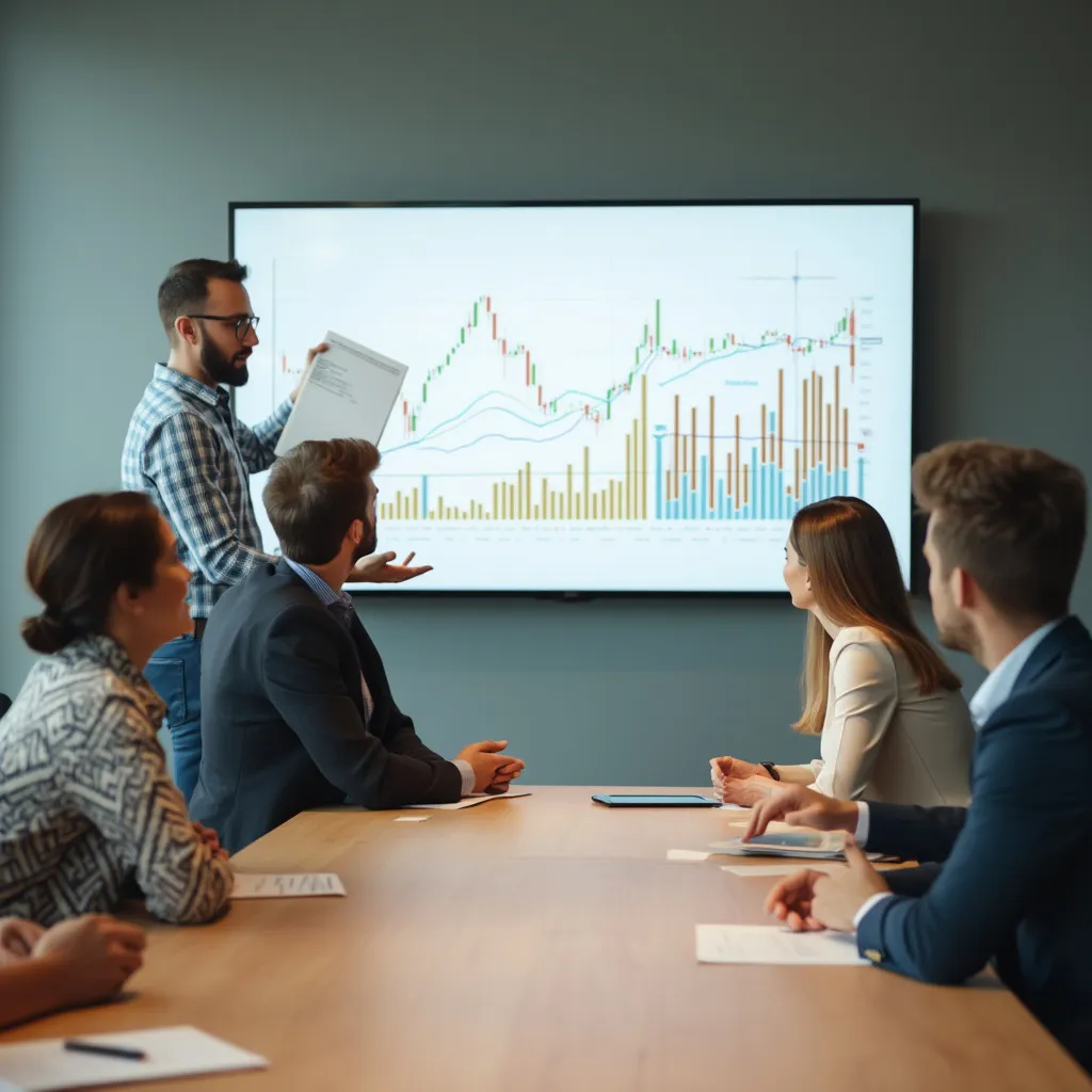 Consultor presentando estrategias a un cliente